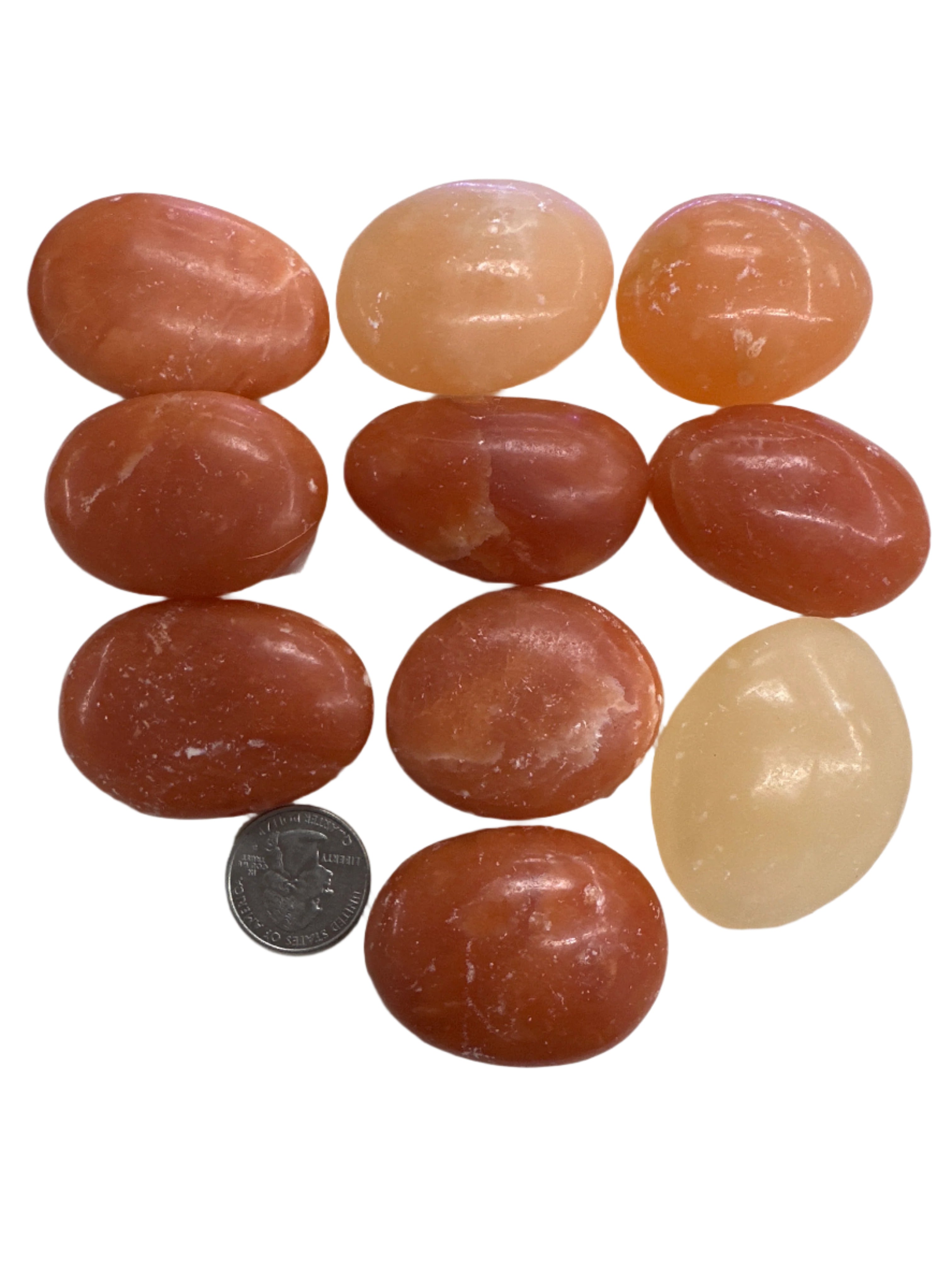Orange Calcite Palm Stone