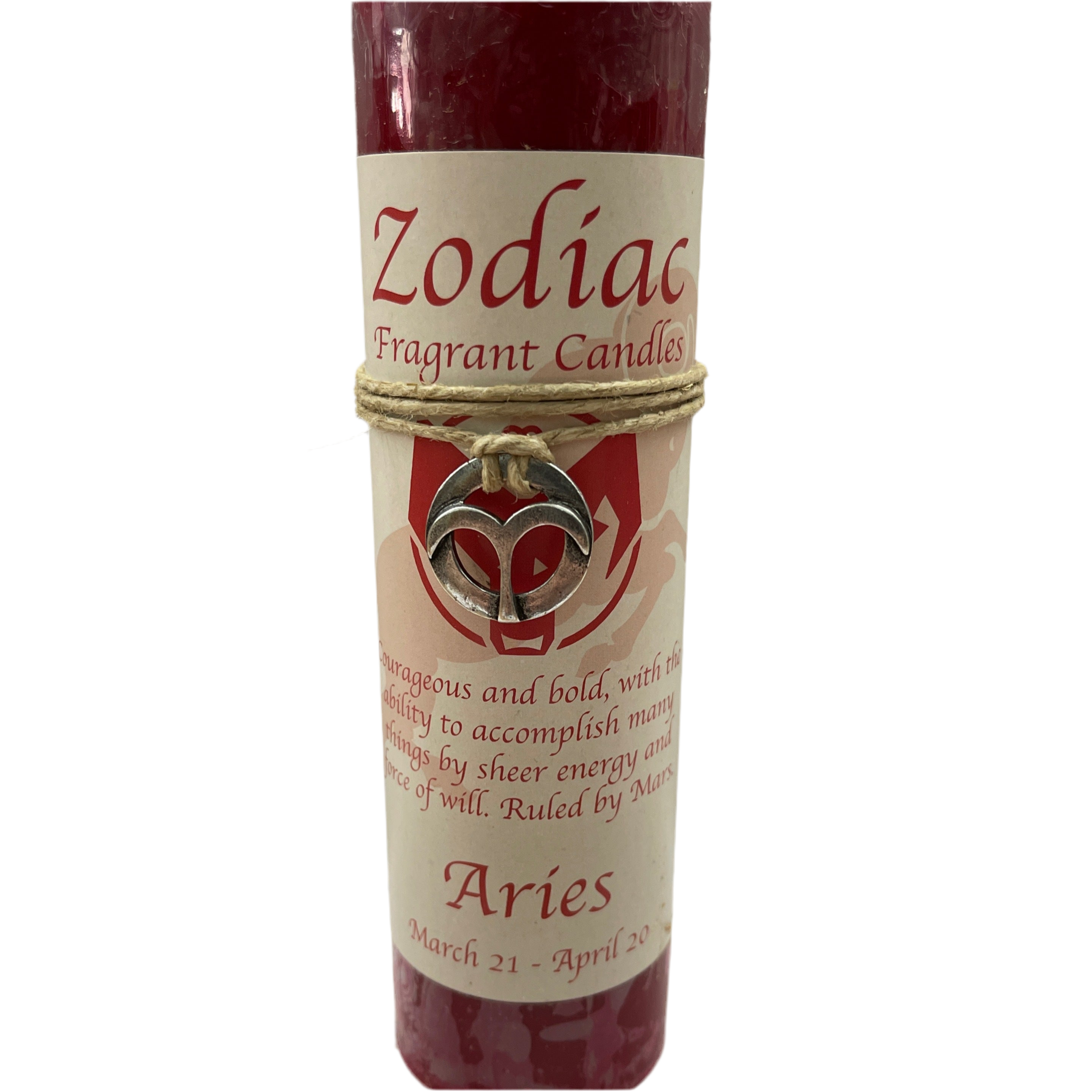 Zodiac Candle Aries Scented Candle / Pewter Pendent | Metaphysical