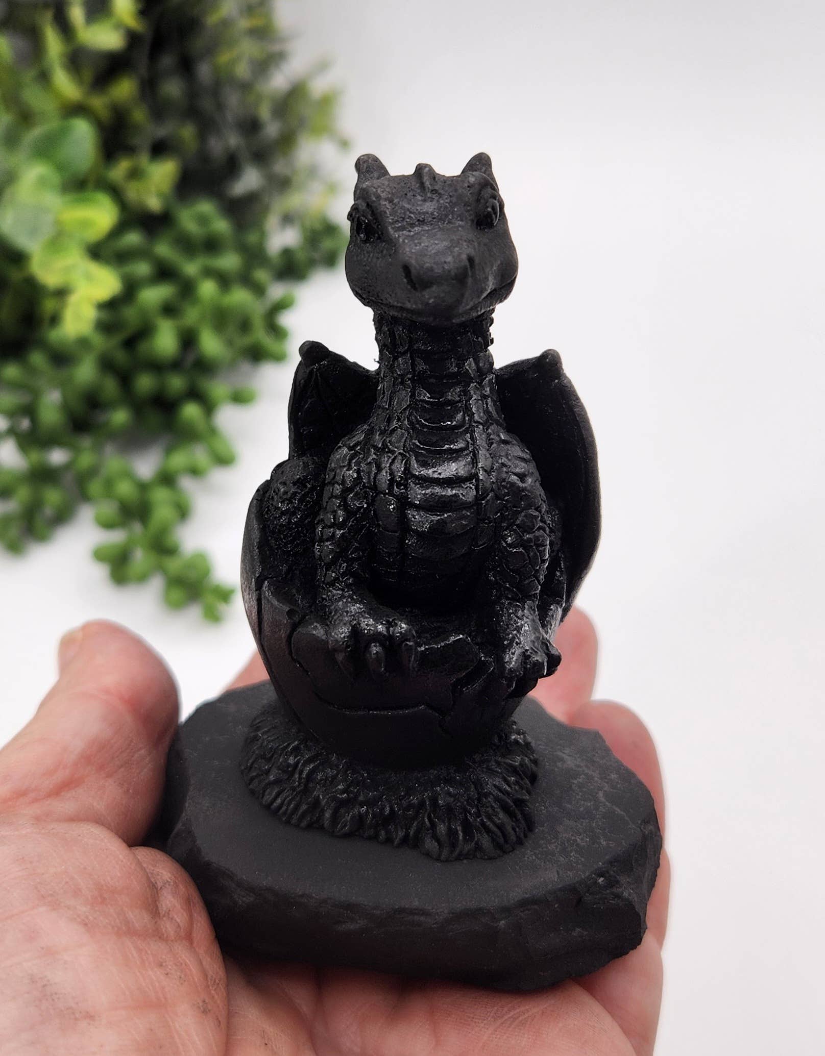 Shungite Figurine Dragon in Egg - EMF Protection(7x9.5x11cm)