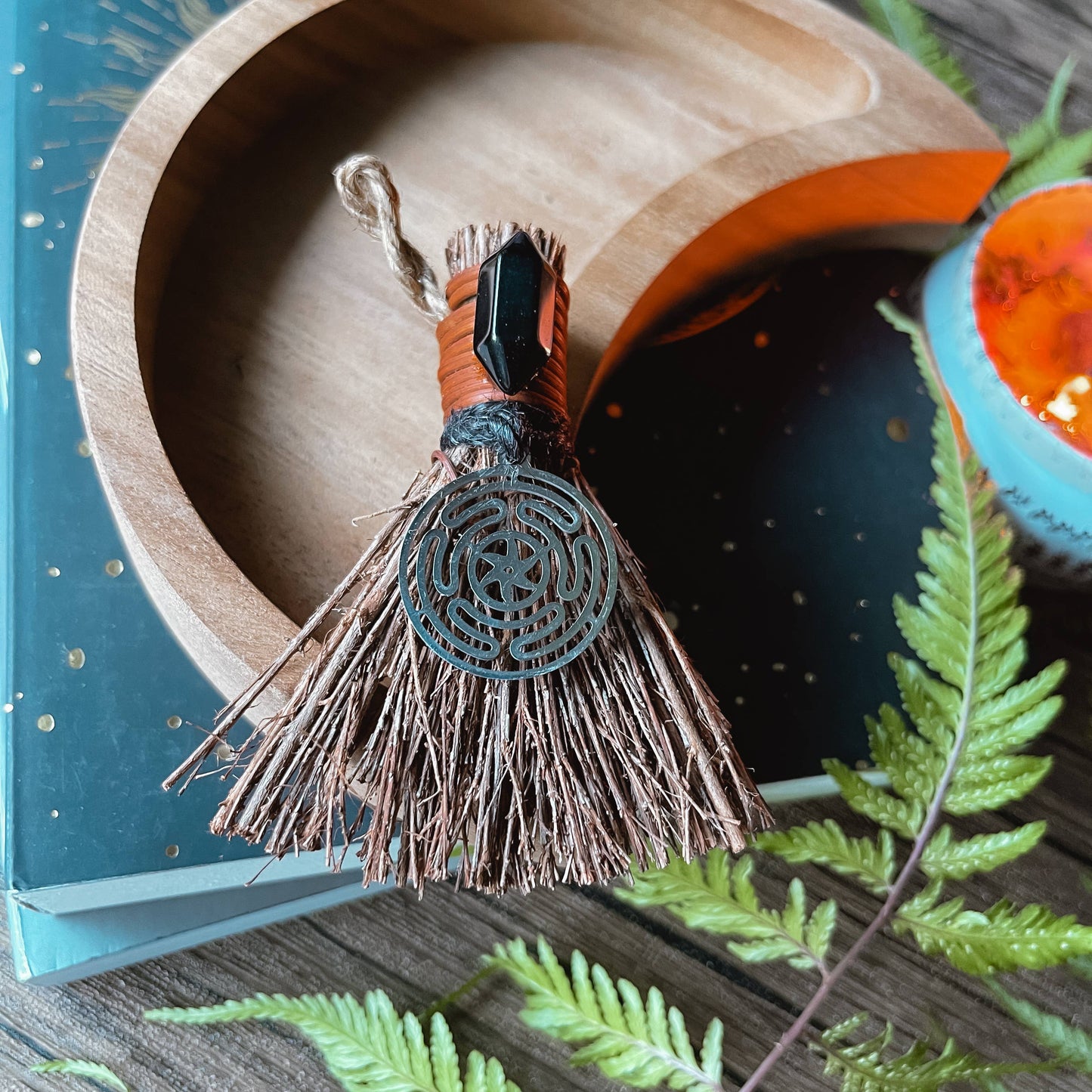 Hecate Mini Witch's Besom, Witchy Altar Broom 3": Unscented