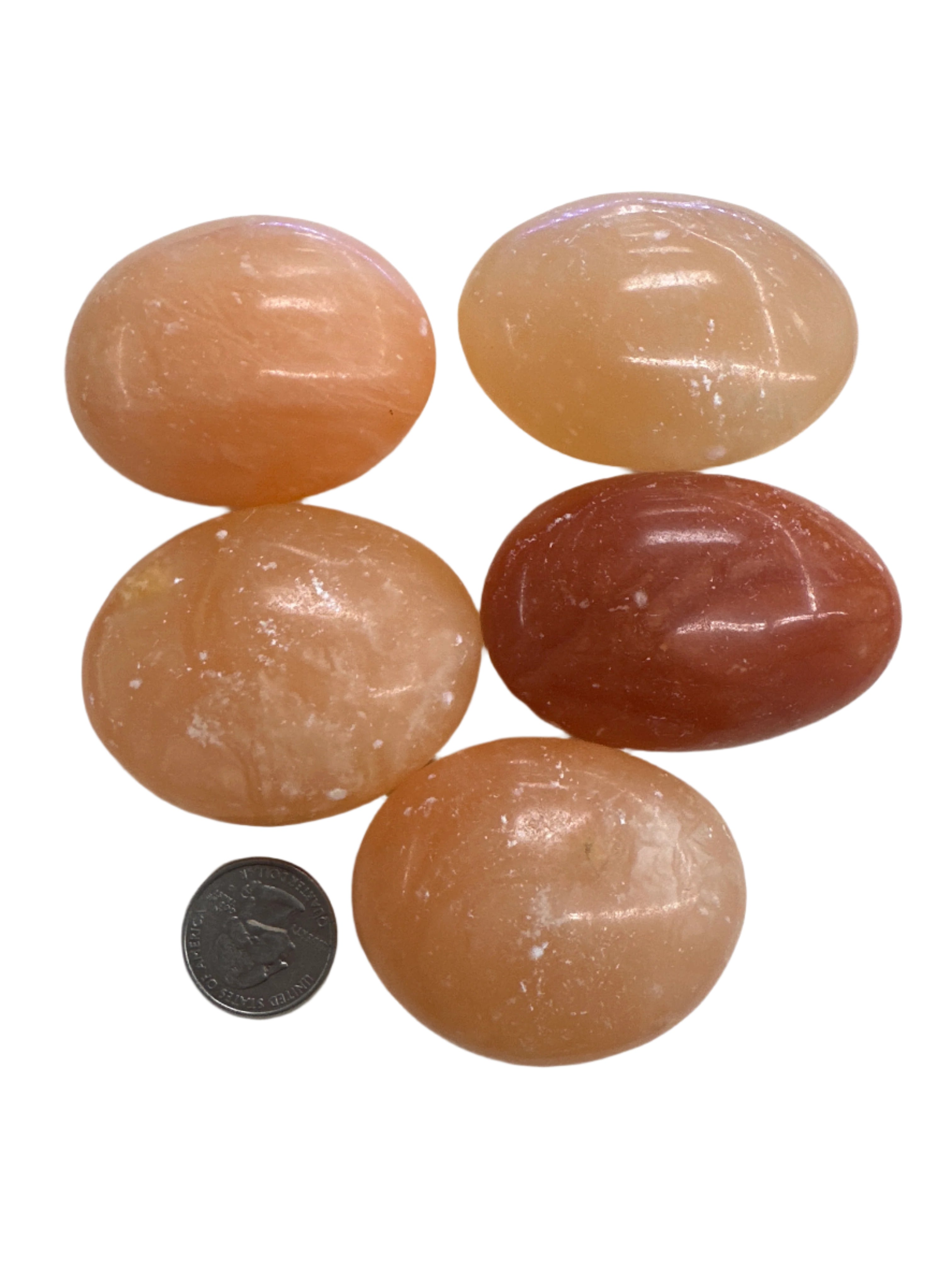 Orange Calcite Palm Stone