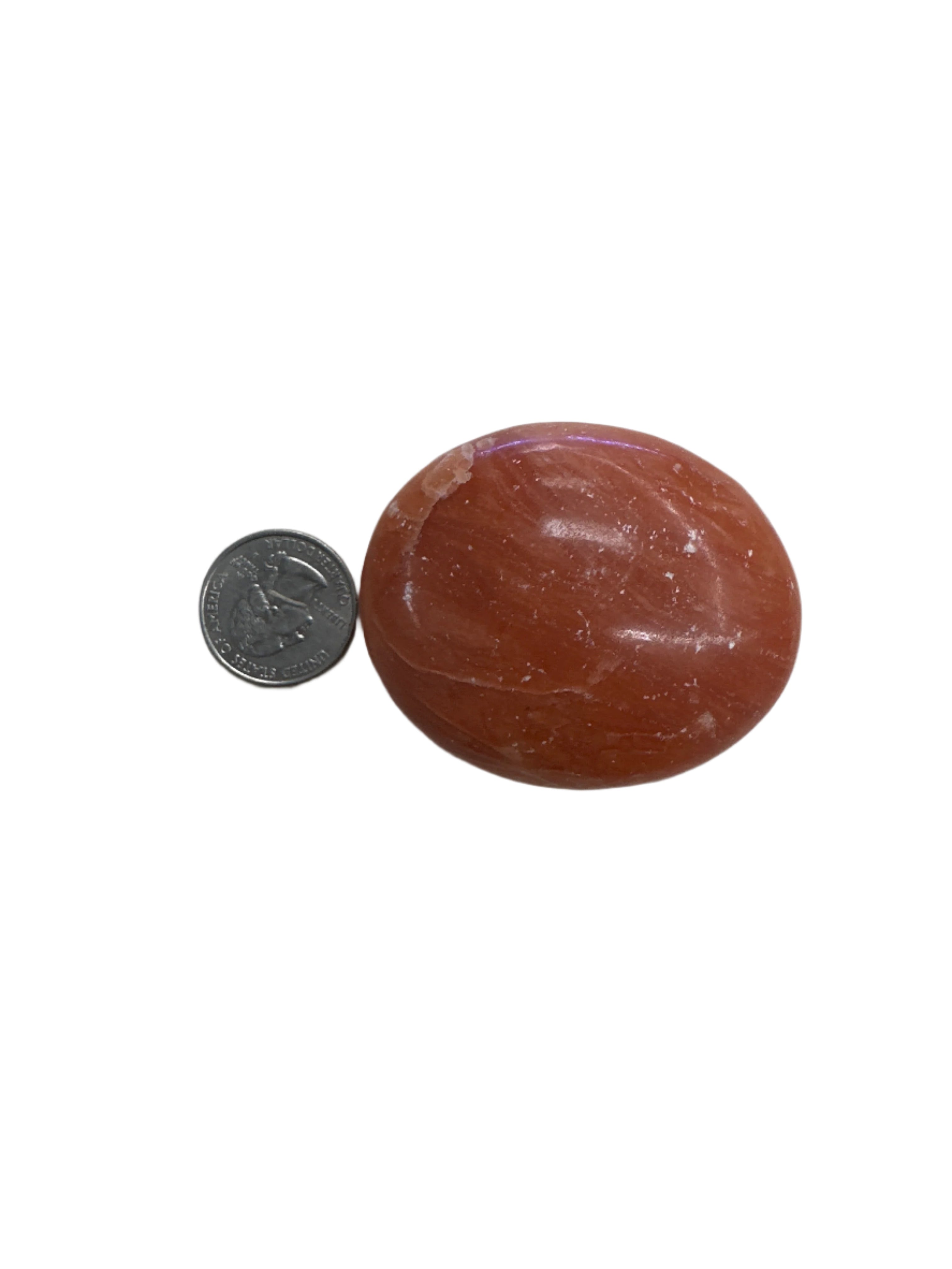 Orange Calcite Palm Stone