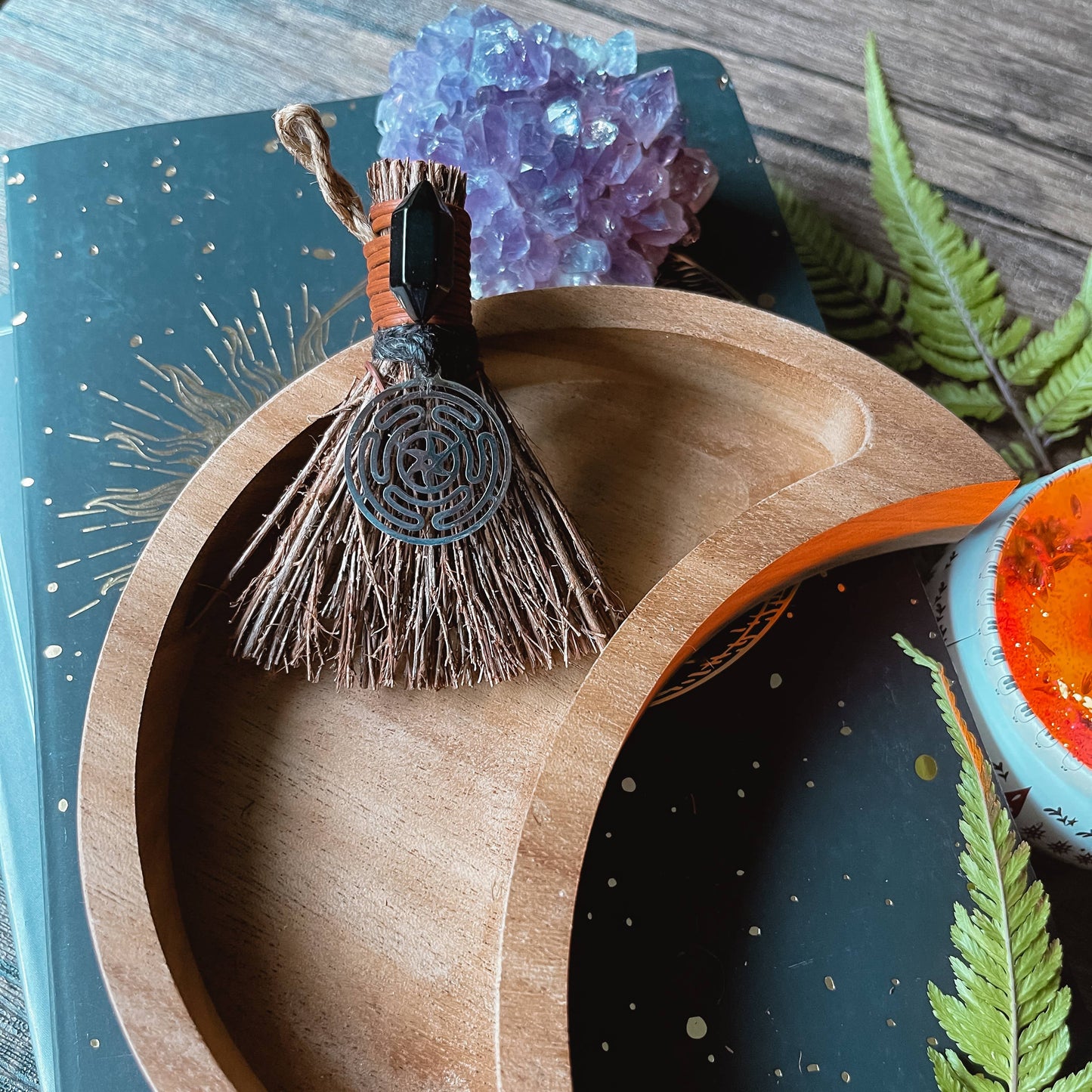Hecate Mini Witch's Besom, Witchy Altar Broom 3": Unscented