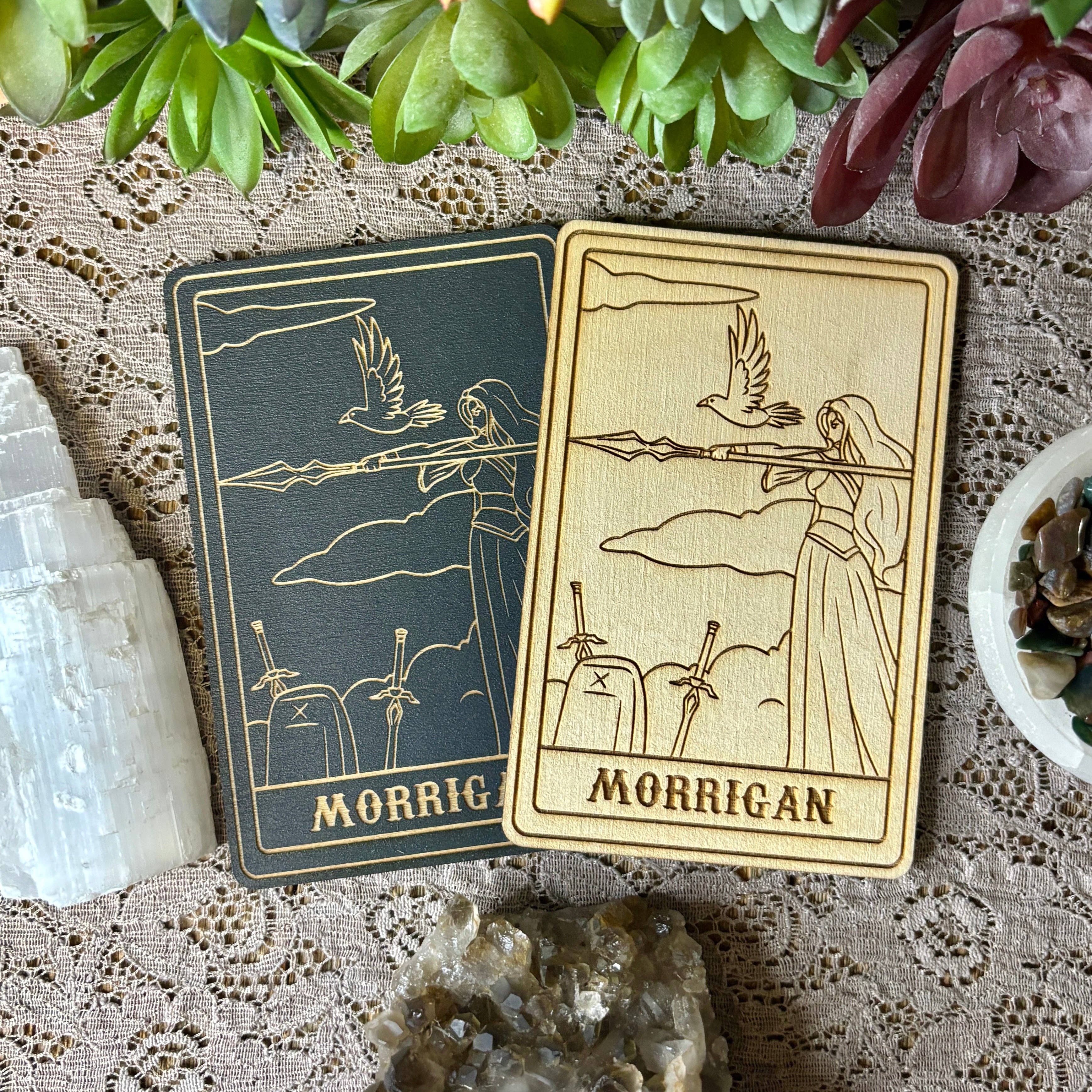 Morrigan Deity Card: 5" Tall Card / Painted Black