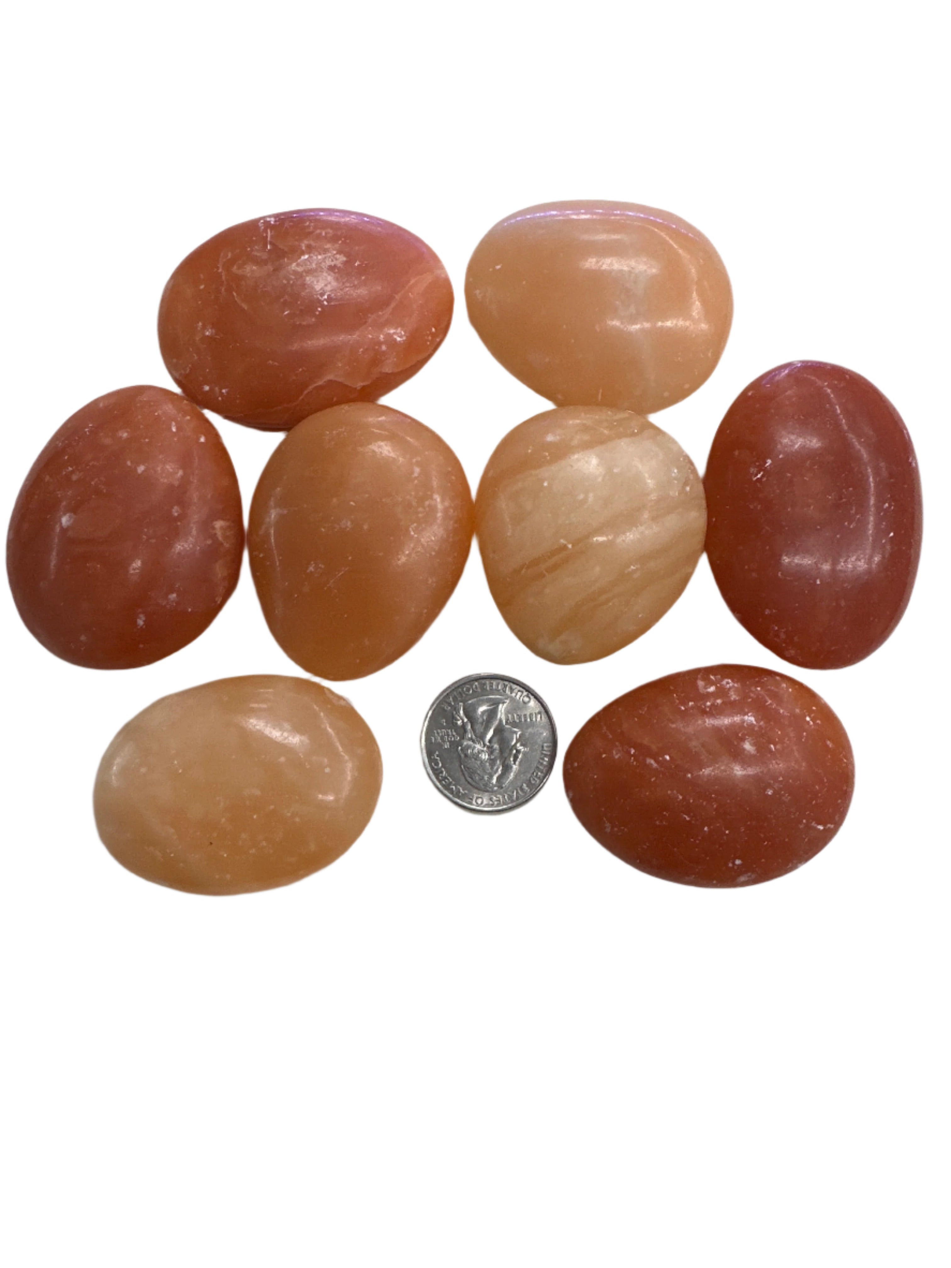 Orange Calcite Palm Stone