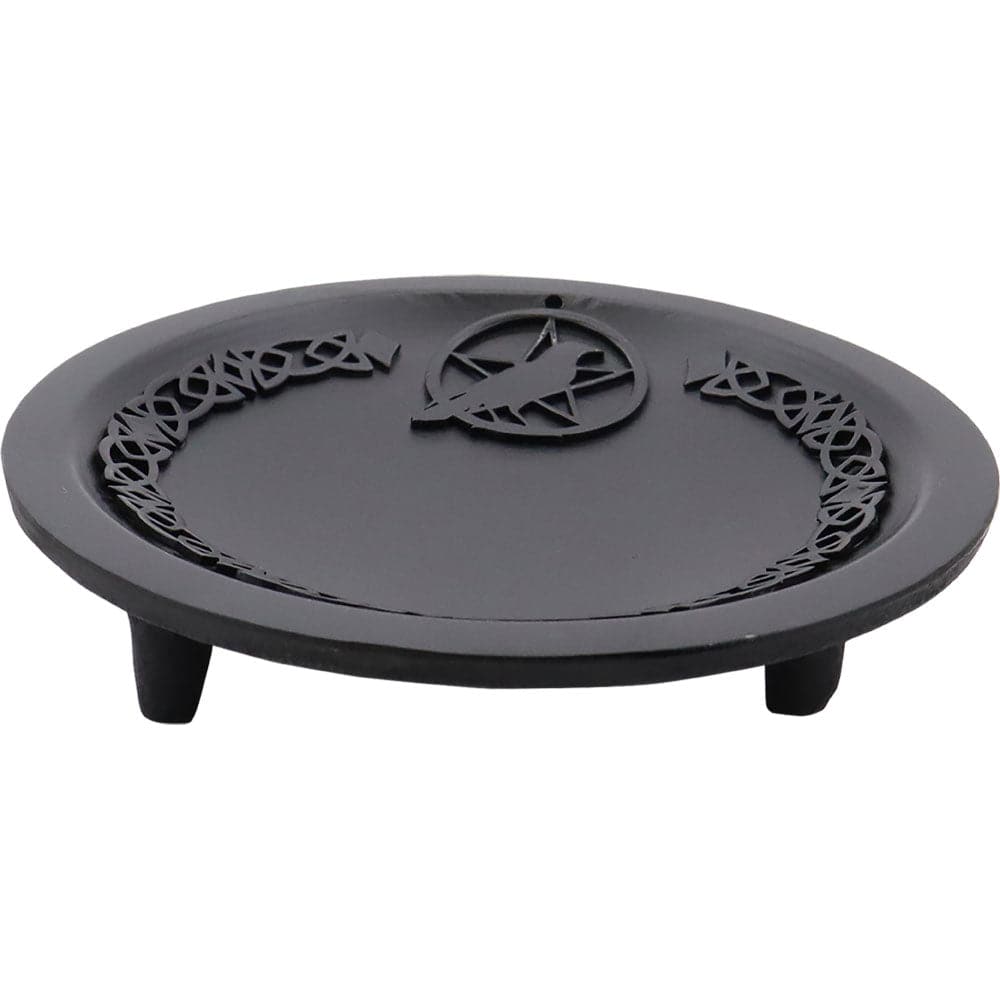 Cast Iron Incense Holder - Pentacle w/ Raven