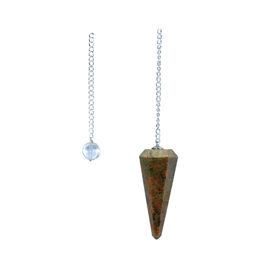 6 sided Pendulum - Unakite