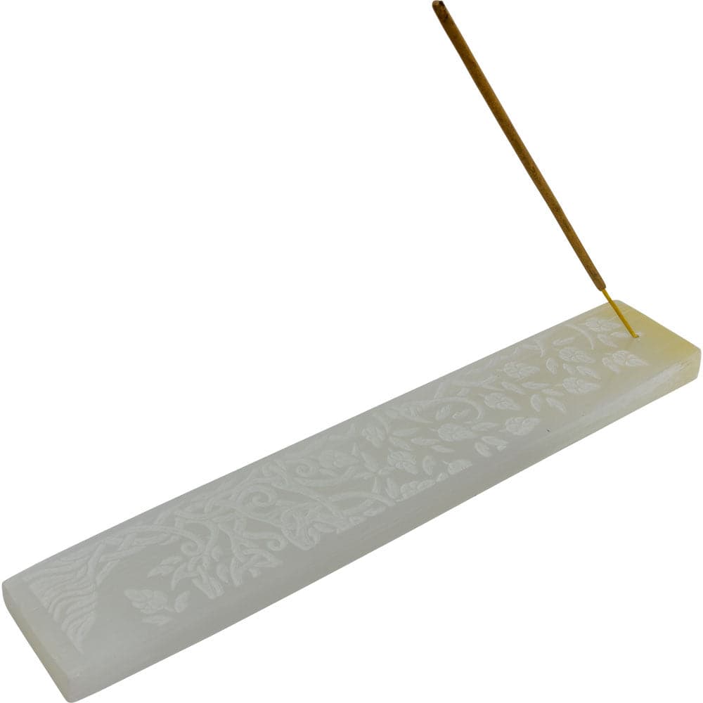 Selenite Incense Holder w/ Tree of Life