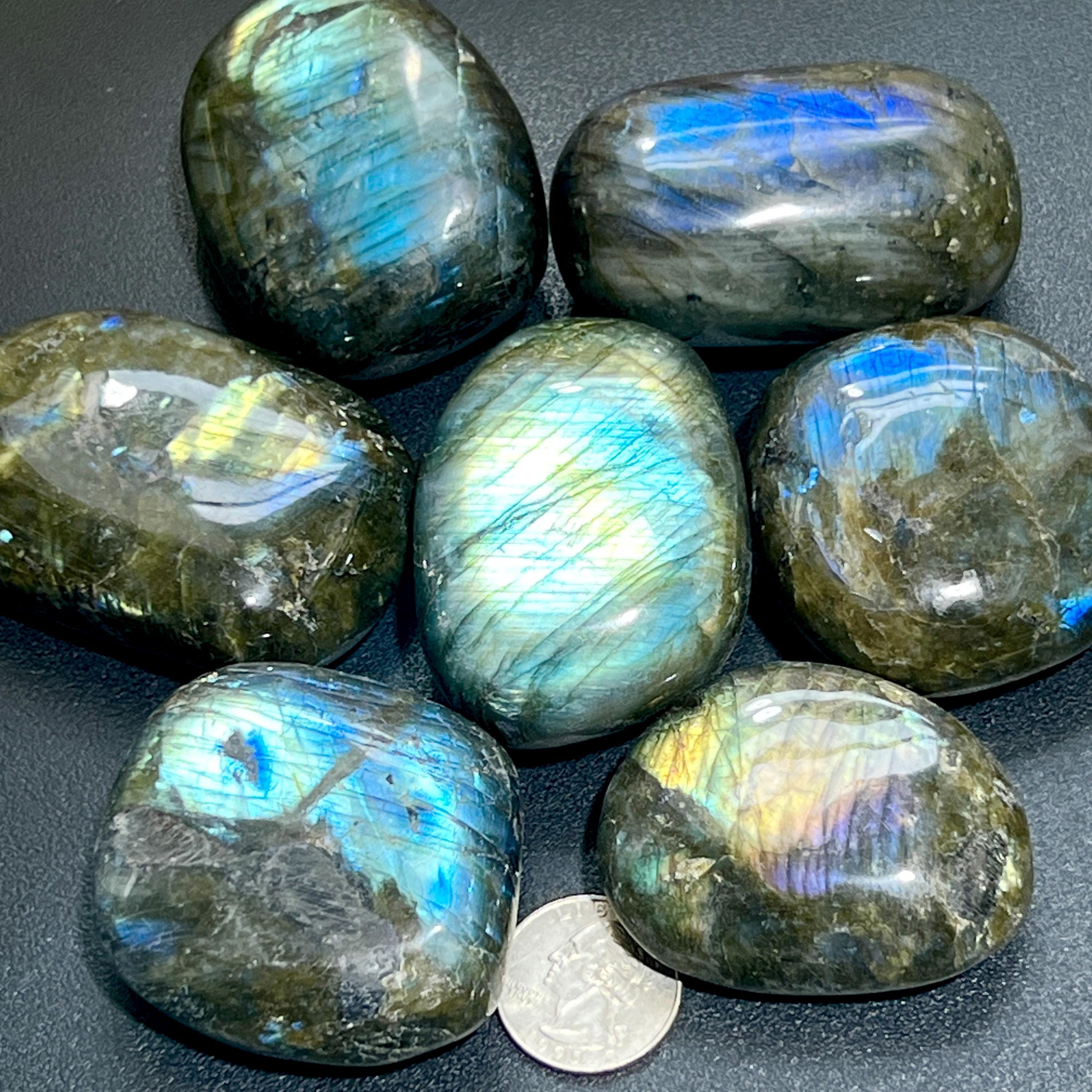 Large Flashy Labradorite Palm Stones