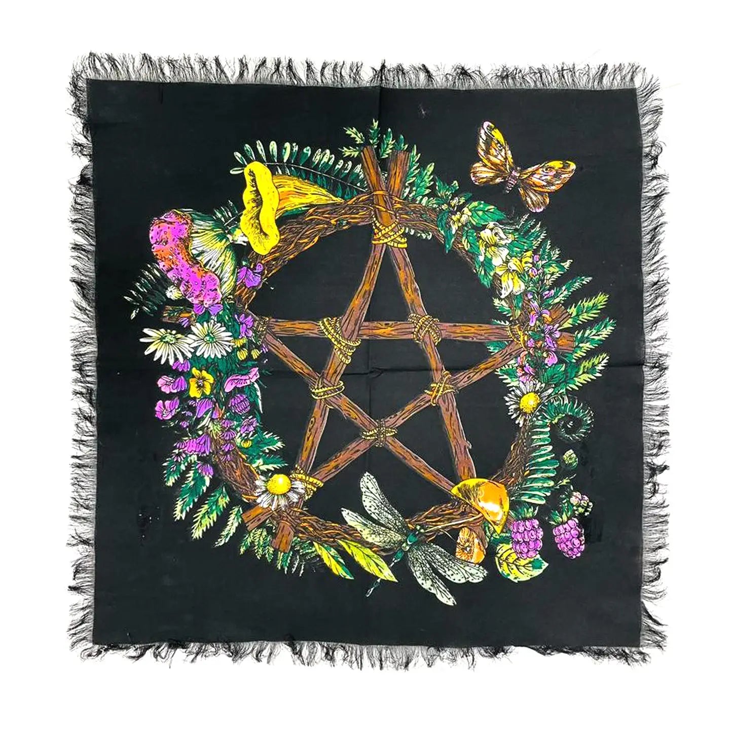 Floral Pentagram Altar Cloth (18 X 18 in.)