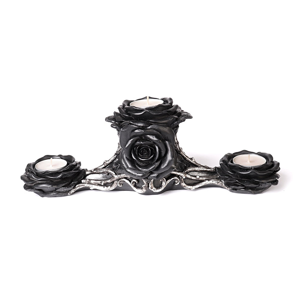 Black Rose Triple T-Light Holder