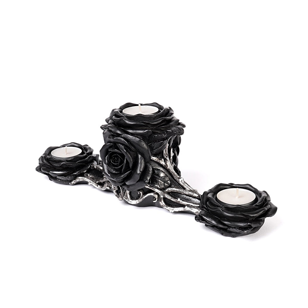 Black Rose Triple T-Light Holder
