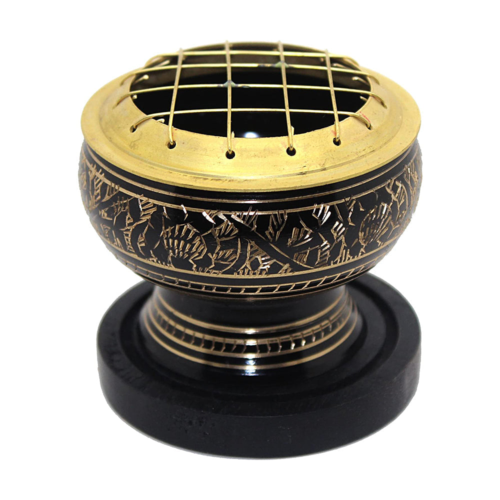 Brass Screen Burner Black w/Coaster