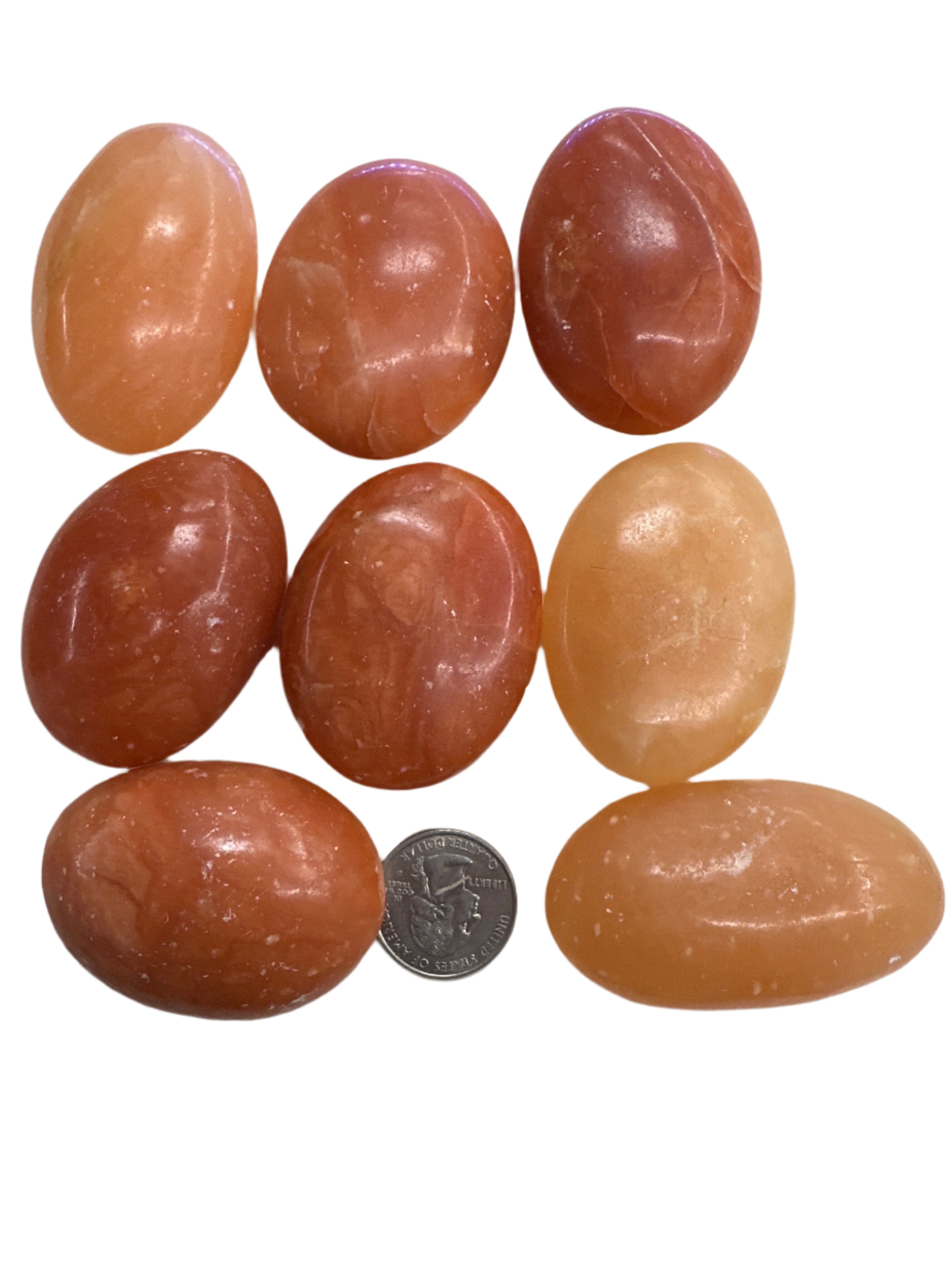 Orange Calcite Palm Stone