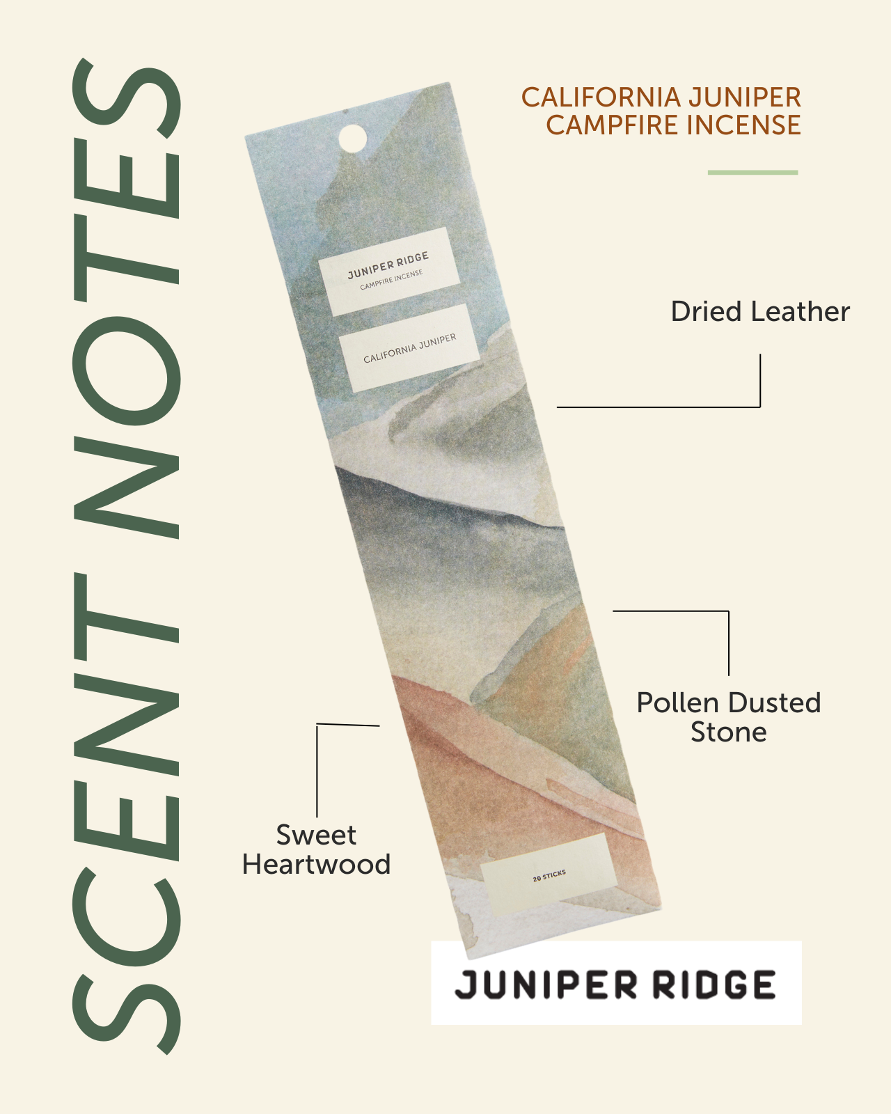 California Juniper Campfire Incense (20 Sticks) 3-Pack