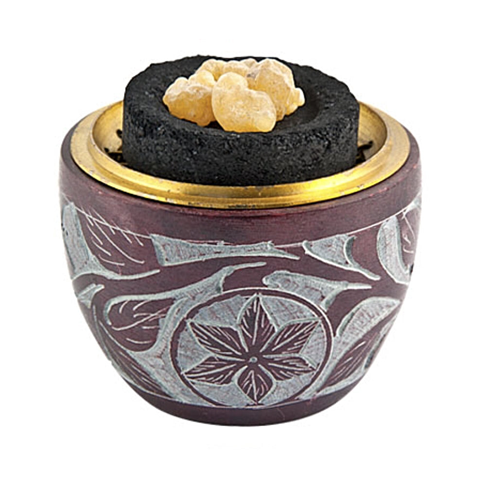 Floral Carved Screen Charcoal Burner