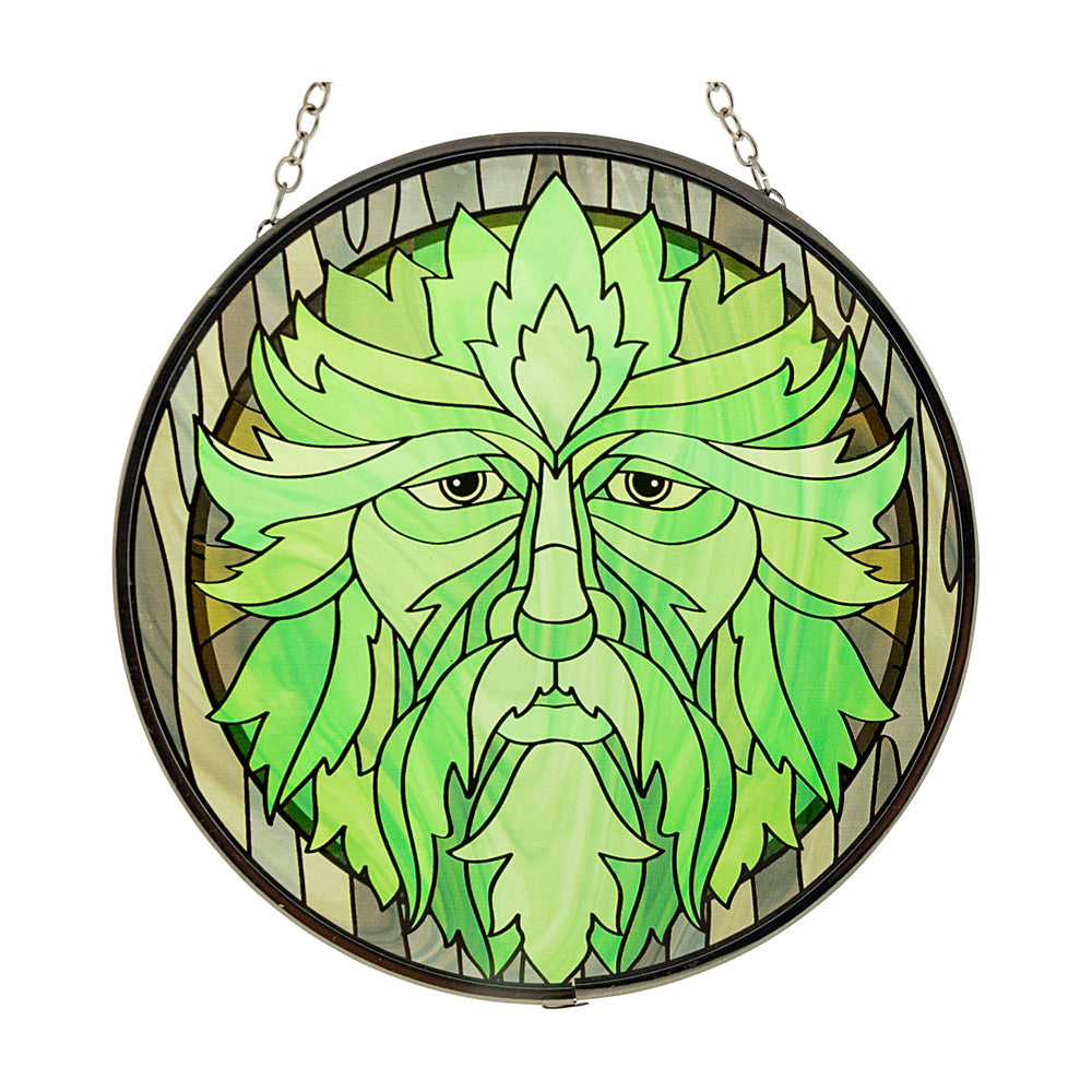 Green Man Glass Suncatcher