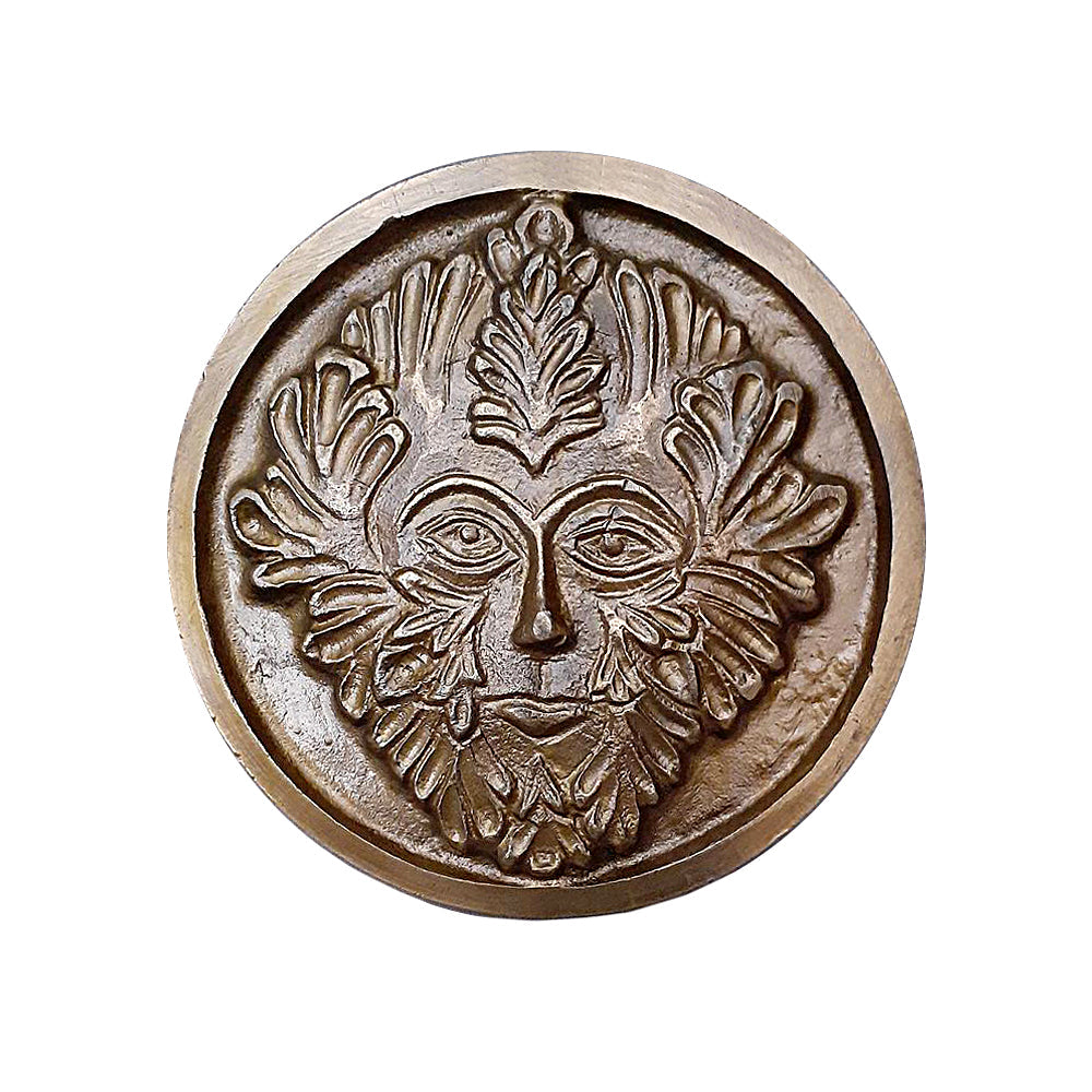 Greenman Altar Tile - Brass