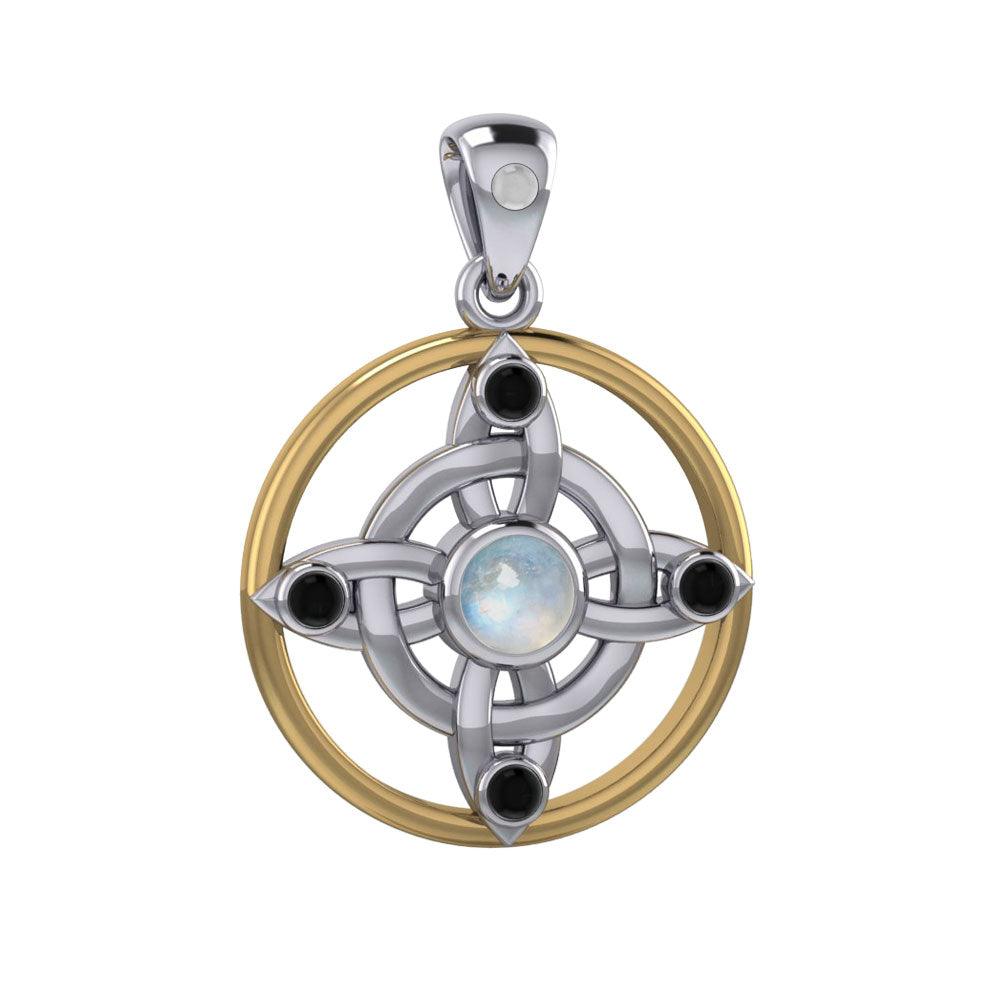 Celtic Witches Protection Knot Silver and Gold Pendant MPD4728
