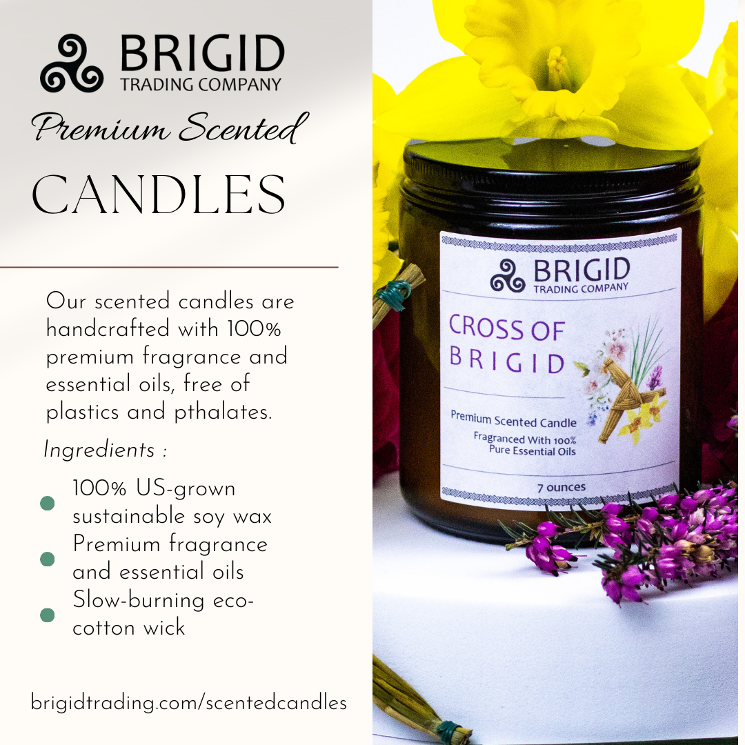 Cross of Brigid Soy Wax Candle - Heather, Rose, Narcissus & Vetiver