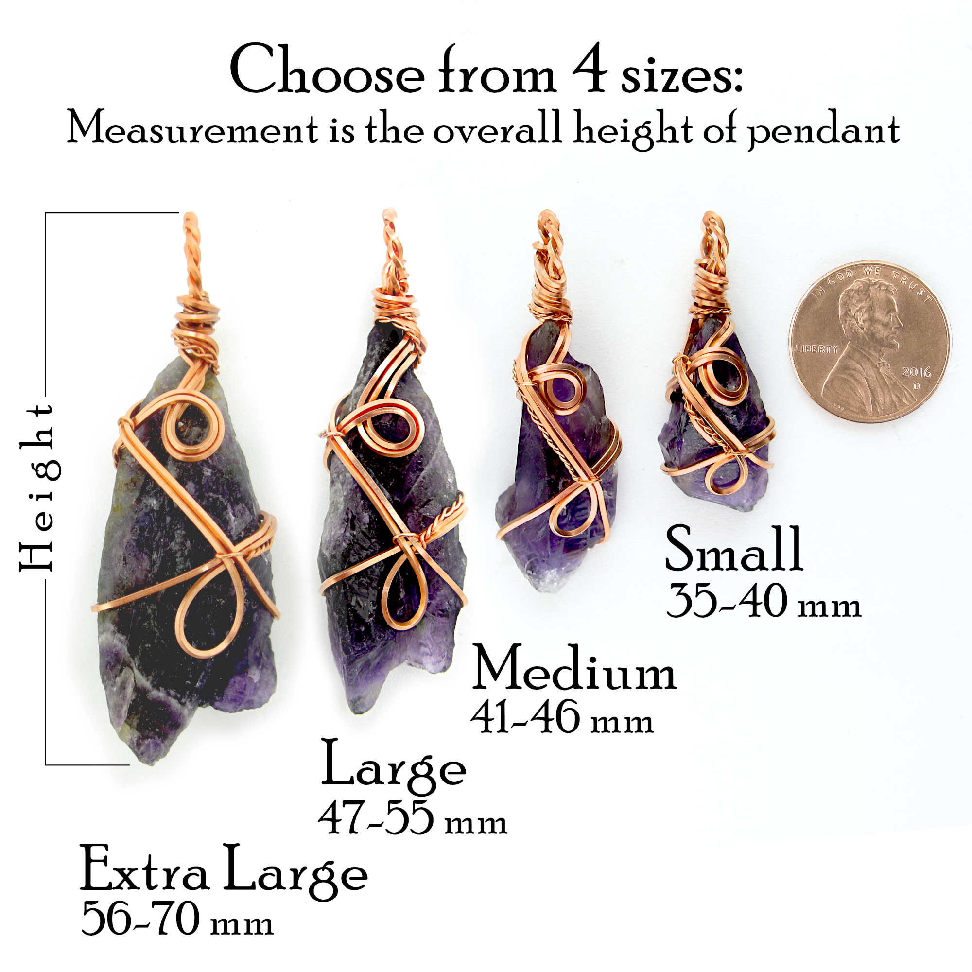 Raw Amethyst Crystal Point Pendant – Handmade Copper Wire Wrapped Necklace for Healing & Protection