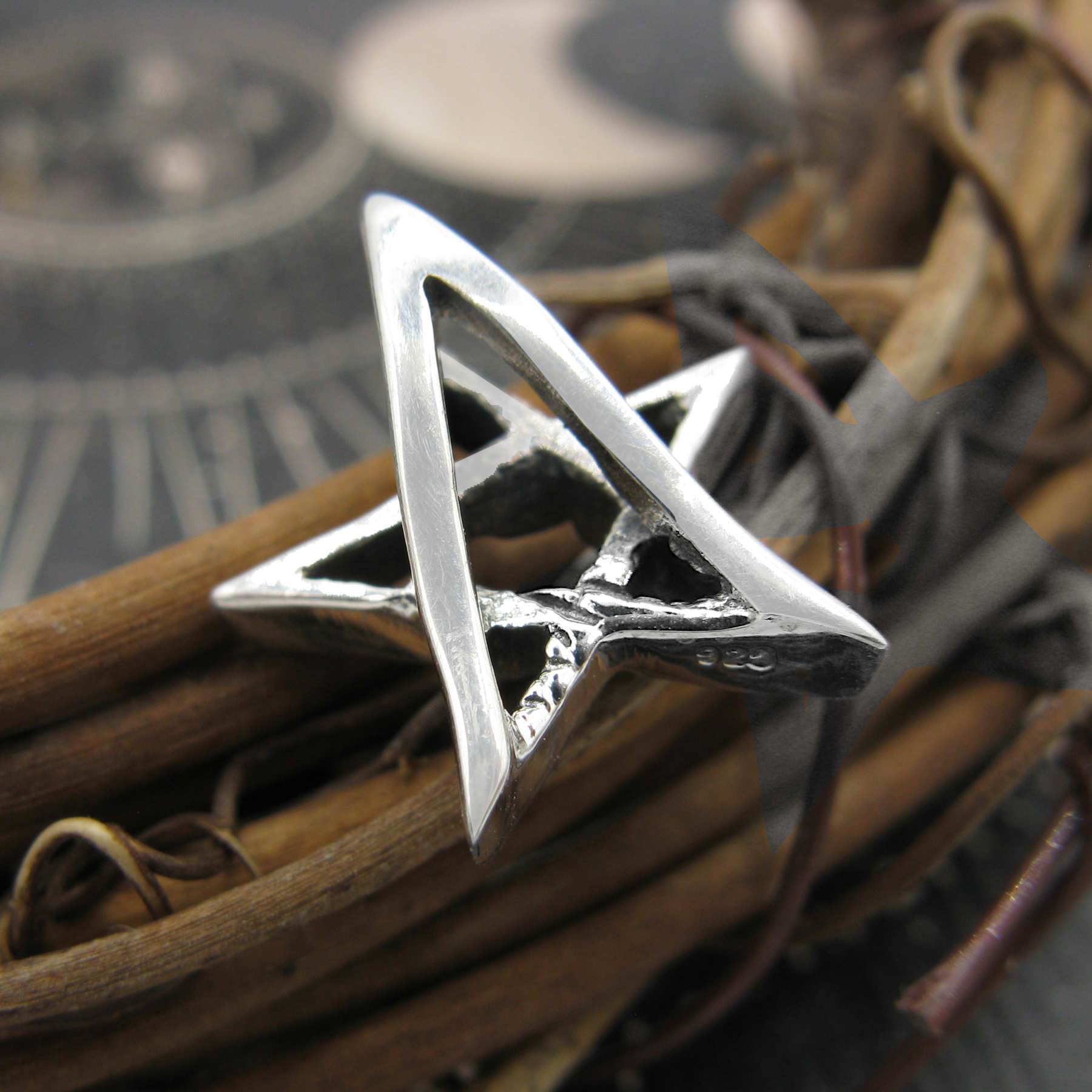 Tiny Pentagram Pendant Handmade - 925 Sterling Silver