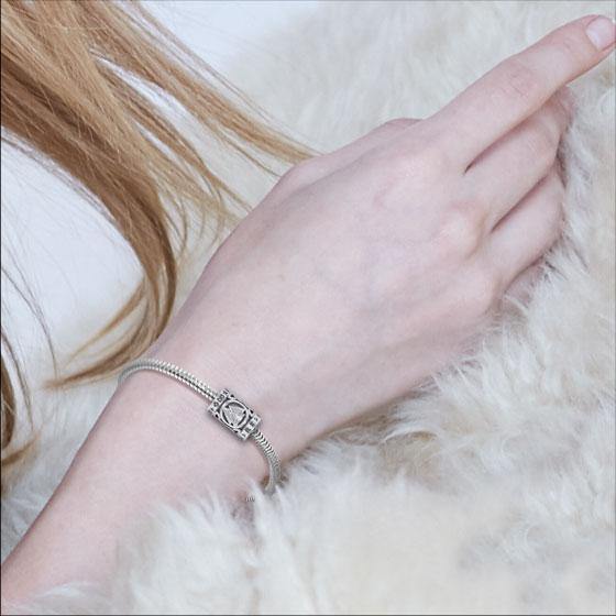 Norse Viking Valknut in Circle with Rune Symbol and Celtic Silver Bead TBD368
