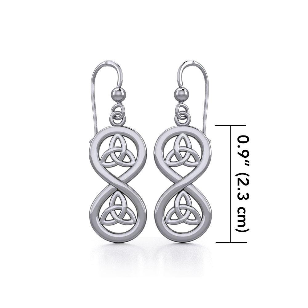 Infinity with Trinity Knot Sterling Silver Earrings TER1736