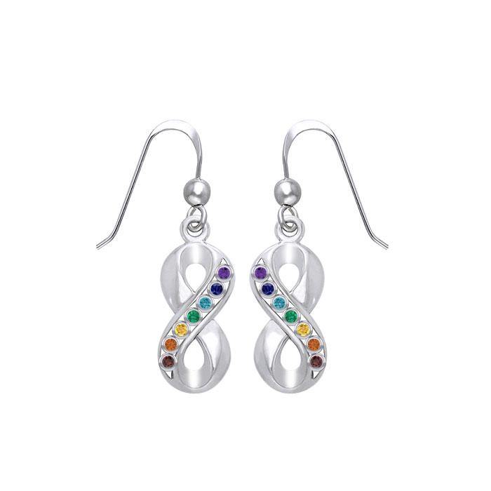 Infinity Sterling Silver Earrings with Chakra Gemstone TER1790