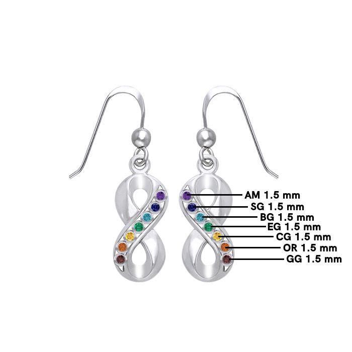 Infinity Sterling Silver Earrings with Chakra Gemstone TER1790