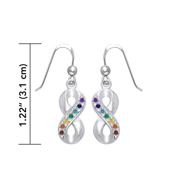 Infinity Sterling Silver Earrings with Chakra Gemstone TER1790
