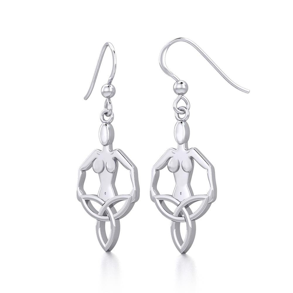 Celtic Trinity Knot Goddess Silver Earrings TER1917