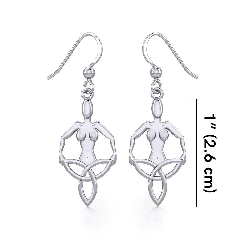 Celtic Trinity Knot Goddess Silver Earrings TER1917