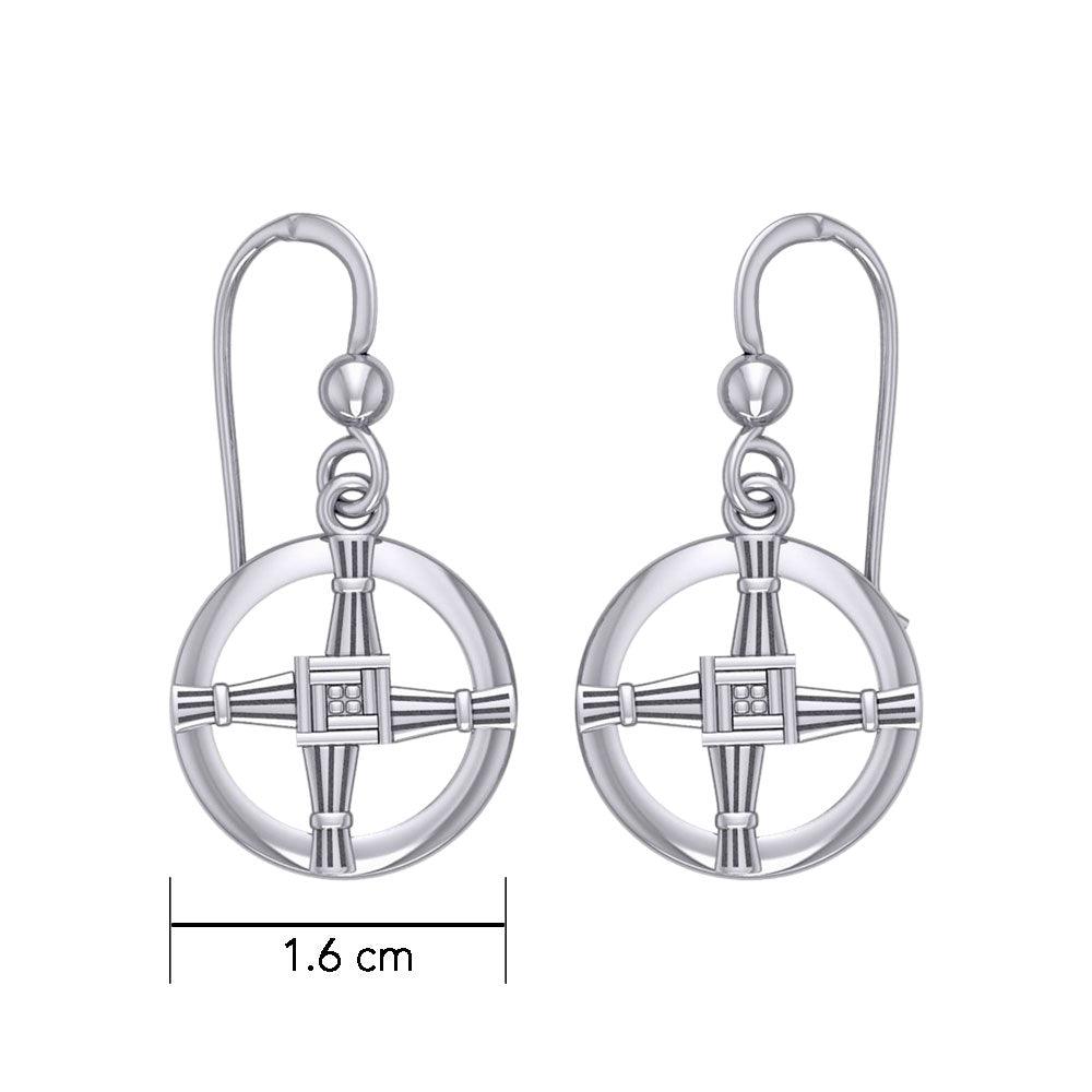 Saint Brigids Cross Sterling Silver Earrings TER1959
