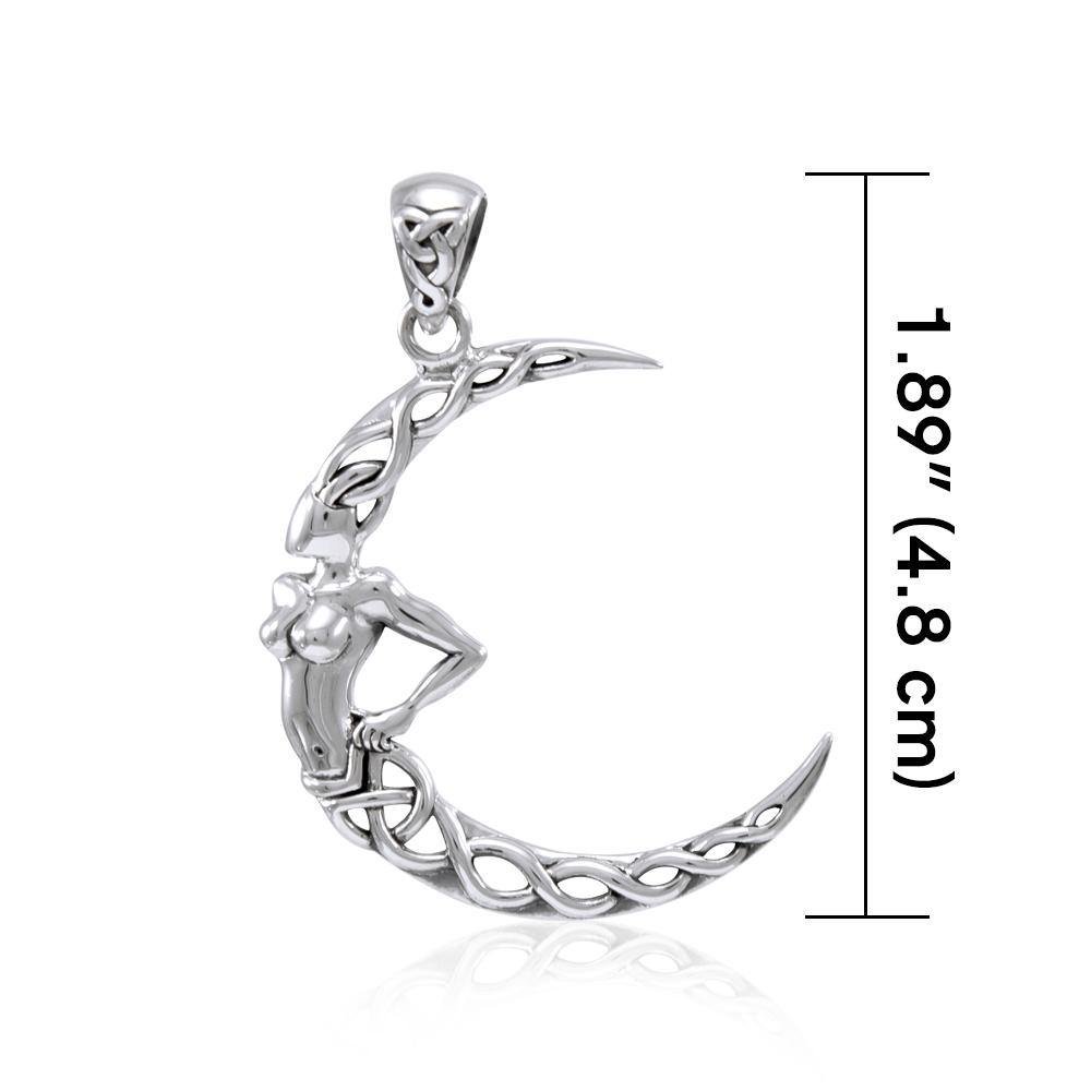 Celtic Knot Moon Goddess Sterling Silver Pendant TPD4322