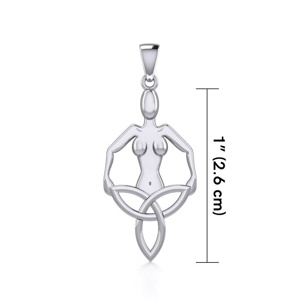 Celtic Trinity Knot Goddess Silver Pendant TPD5653