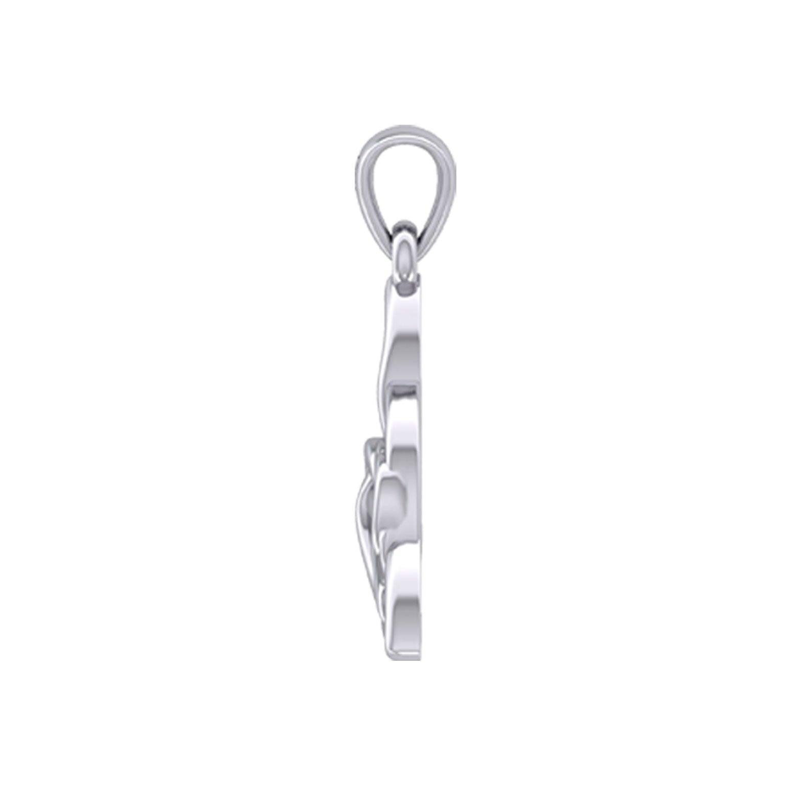 Enchantment Double Hearts Connected with Magic Celtic Triquetra Sterling Silver Pendant - TPD6194 by Peter Stone