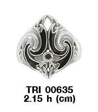 A powerful and meaningful Silver Celtic Triquetra Gemstone Ring TRI635