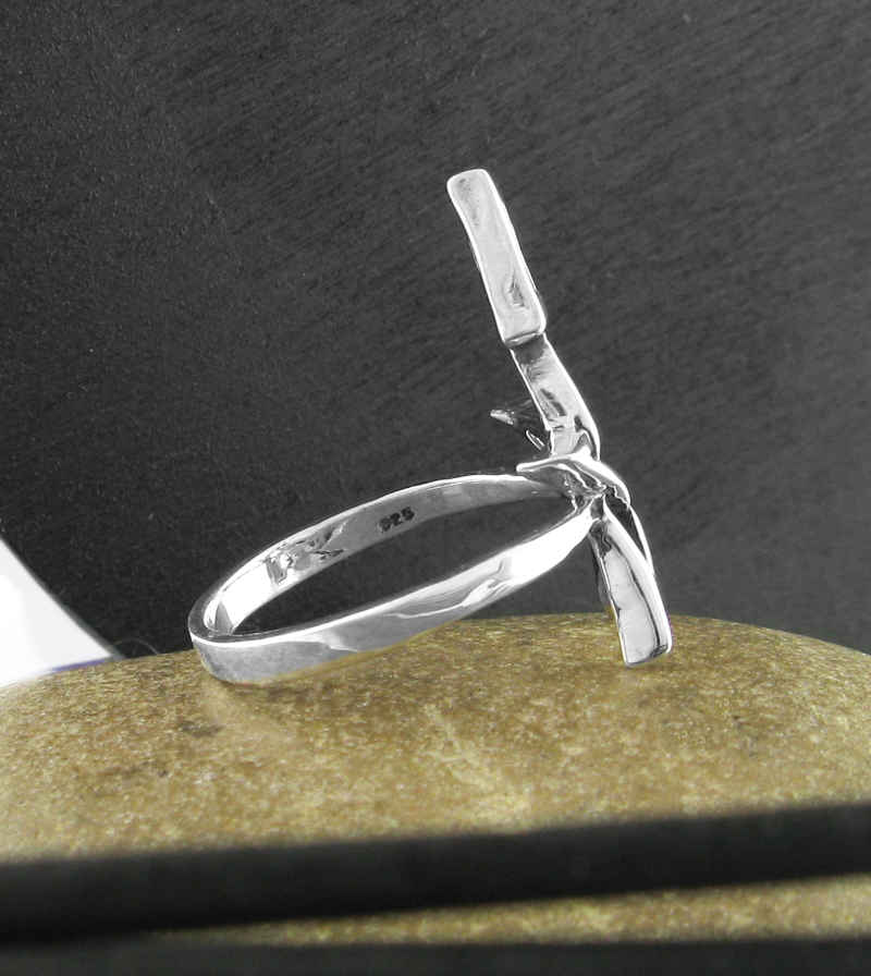 Wiccan Third Degree Pentagram Ring, Handmade - 925 Sterling Silver
