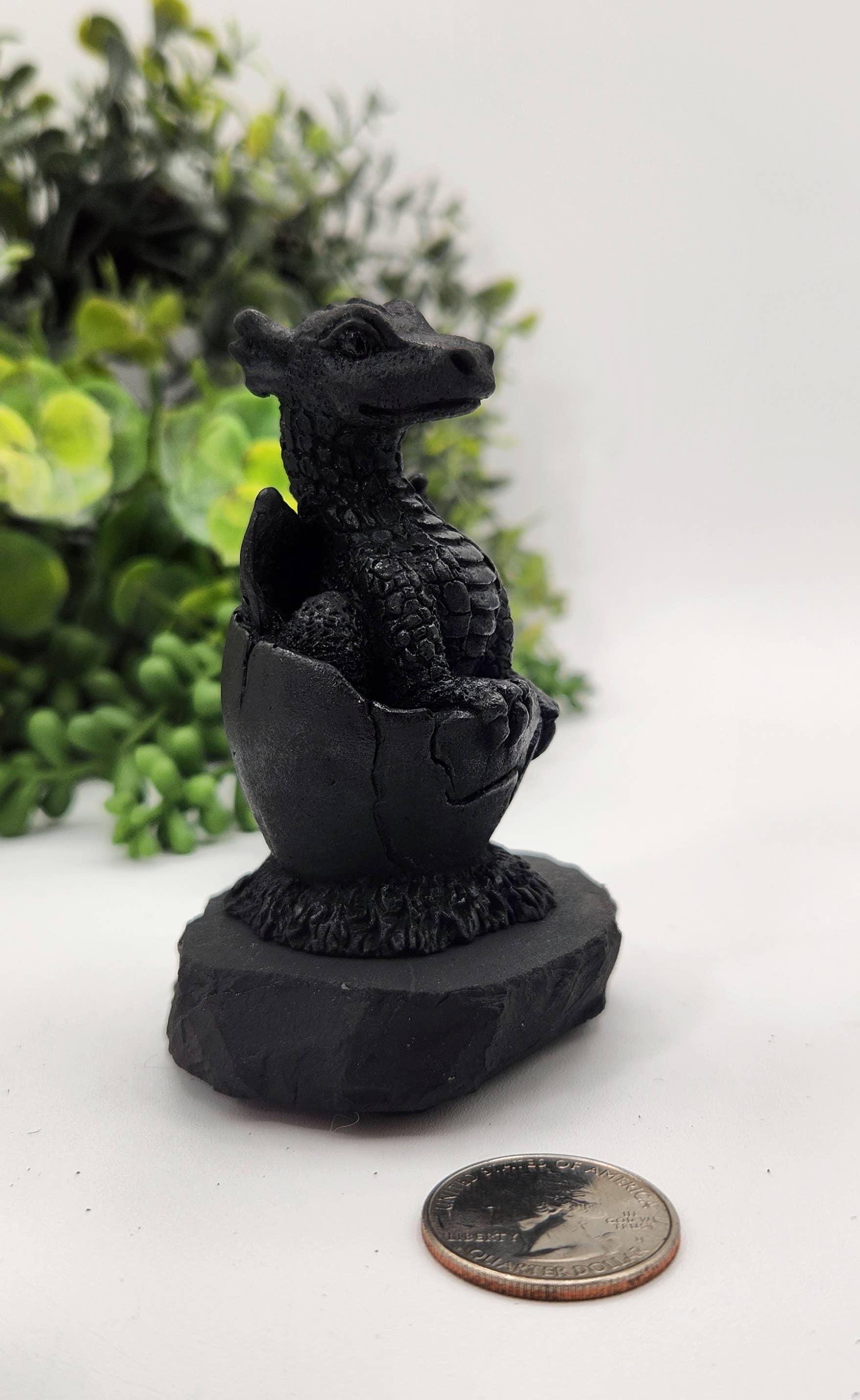 Shungite Figurine Dragon in Egg - EMF Protection(7x9.5x11cm)