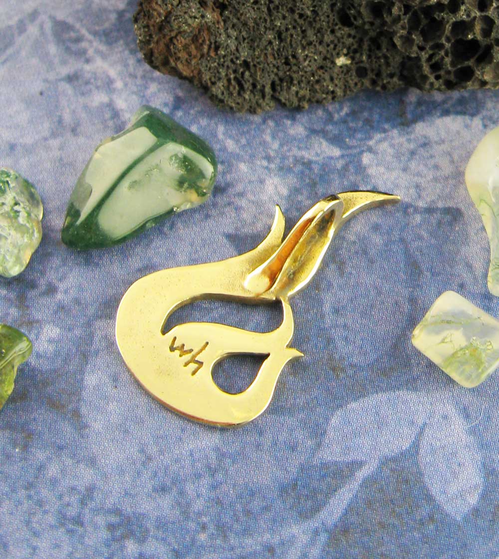 Flame Pendant, Handmade - Brass