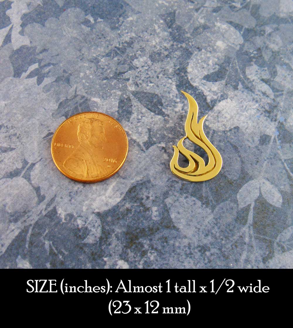 Flame Pendant, Handmade - Brass