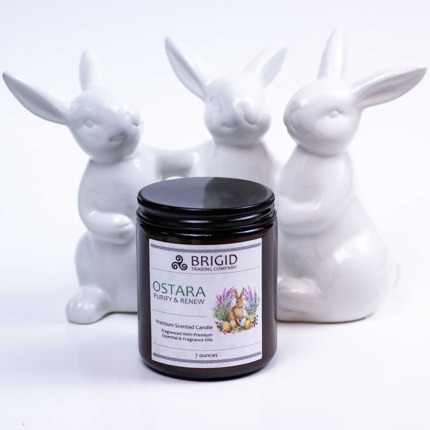 Ostara Soy Wax Candle - Heather, Rose, and Black Pepper Flower