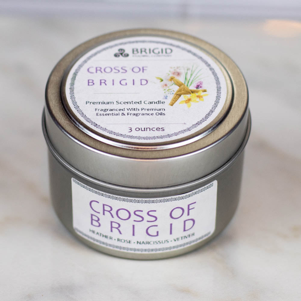 Cross of Brigid Soy Wax Candle - Heather, Rose, Narcissus & Vetiver