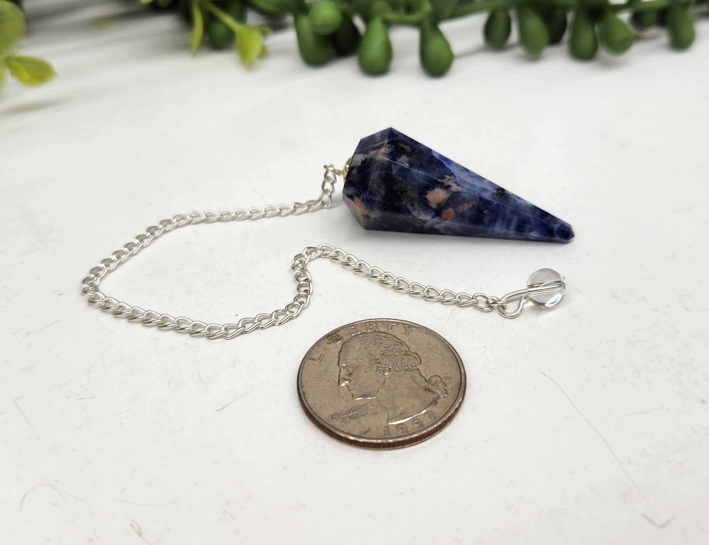 Sodalite Pendulum w/Silver Plated Chain