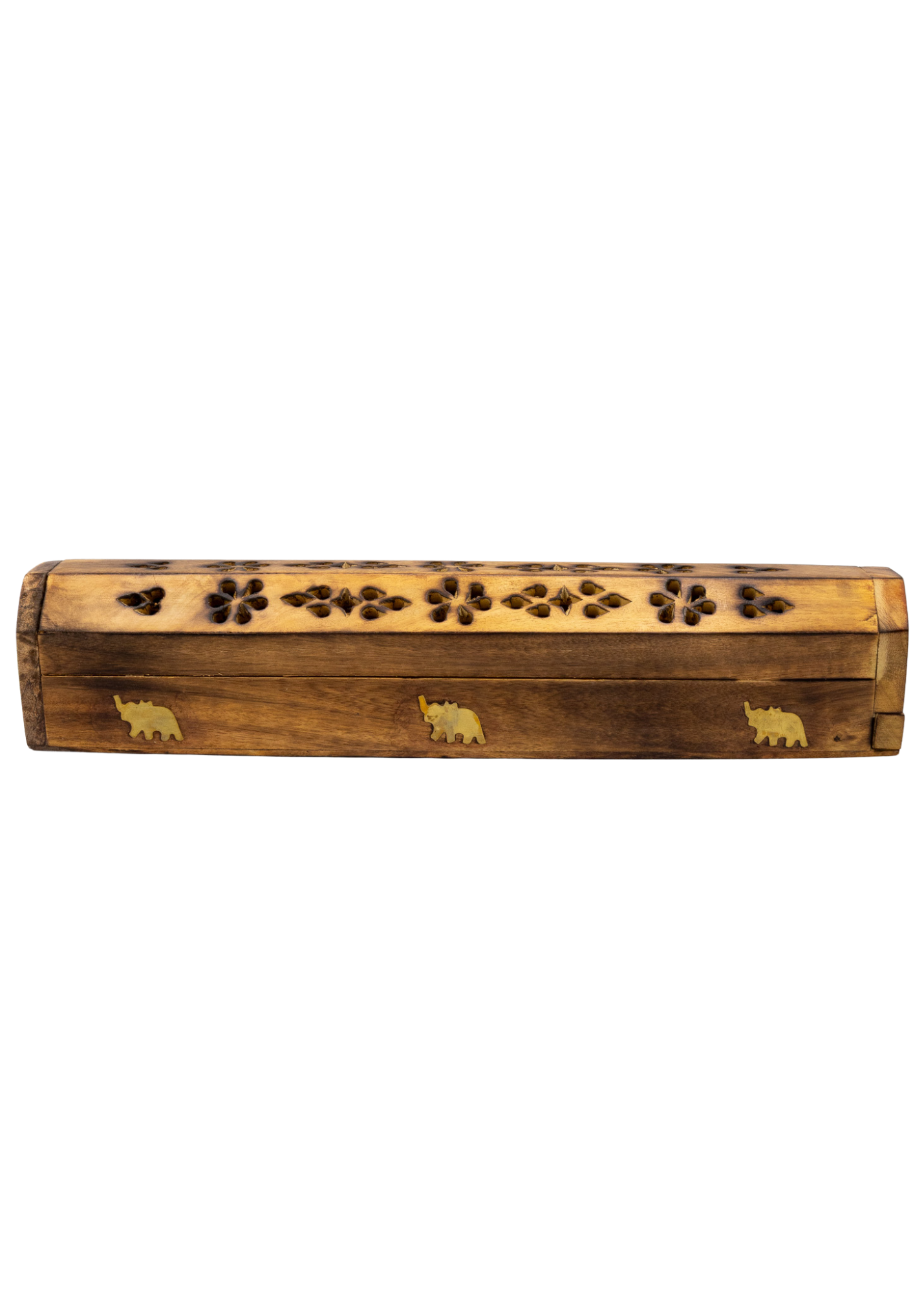 Brass Inlay Elephant Coffin Incense Burner