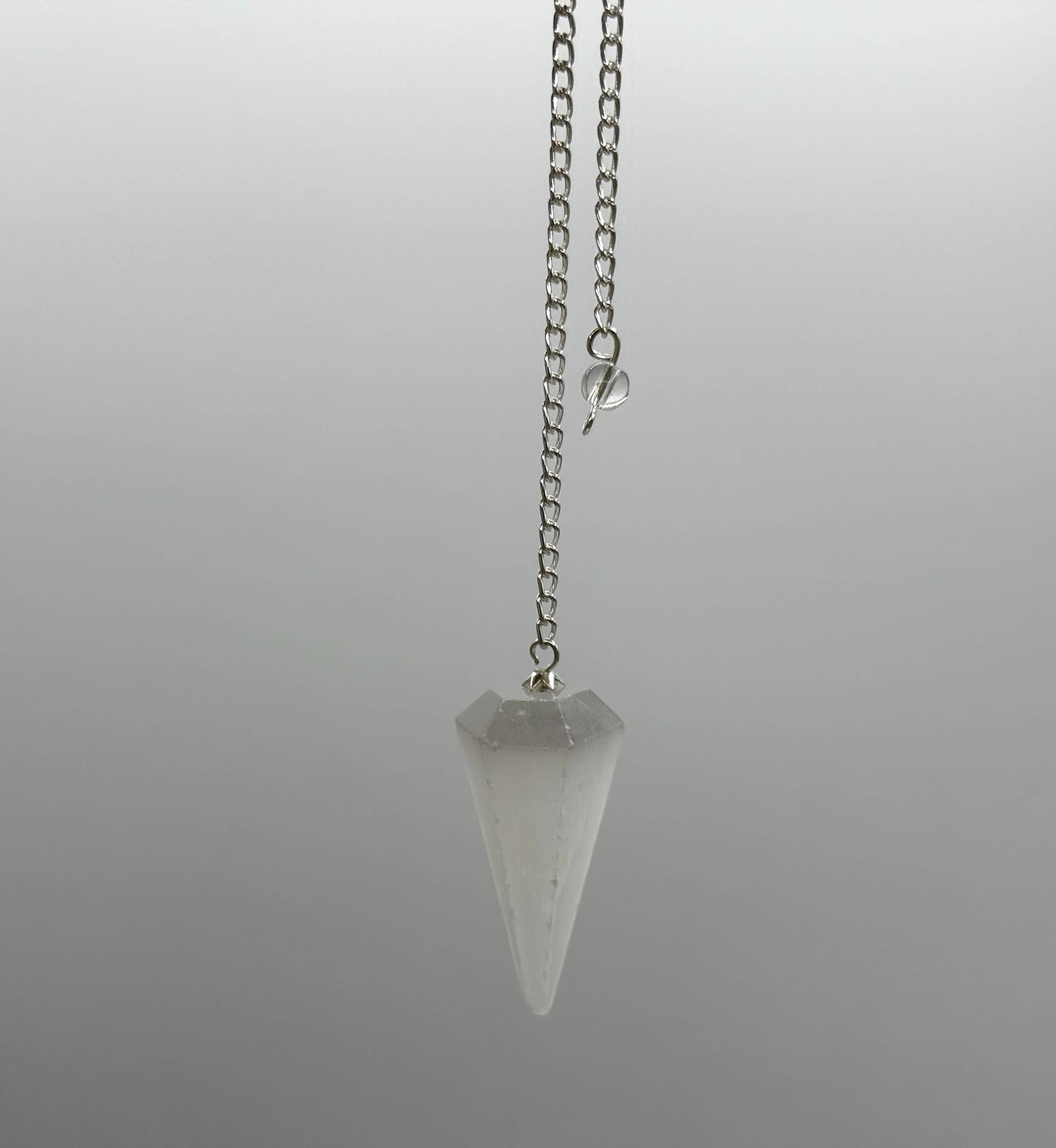 Selenite Pendulum w/Silver Plated Chain