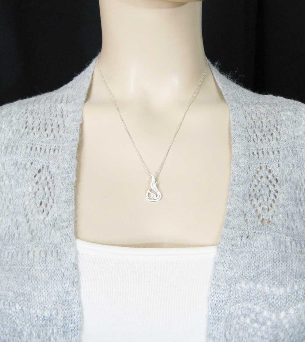 Flame Pendant, Handmade - 925 Sterling Silver