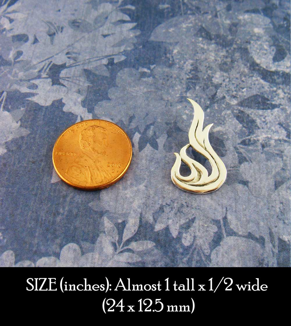 Flame Pendant, Handmade - 925 Sterling Silver