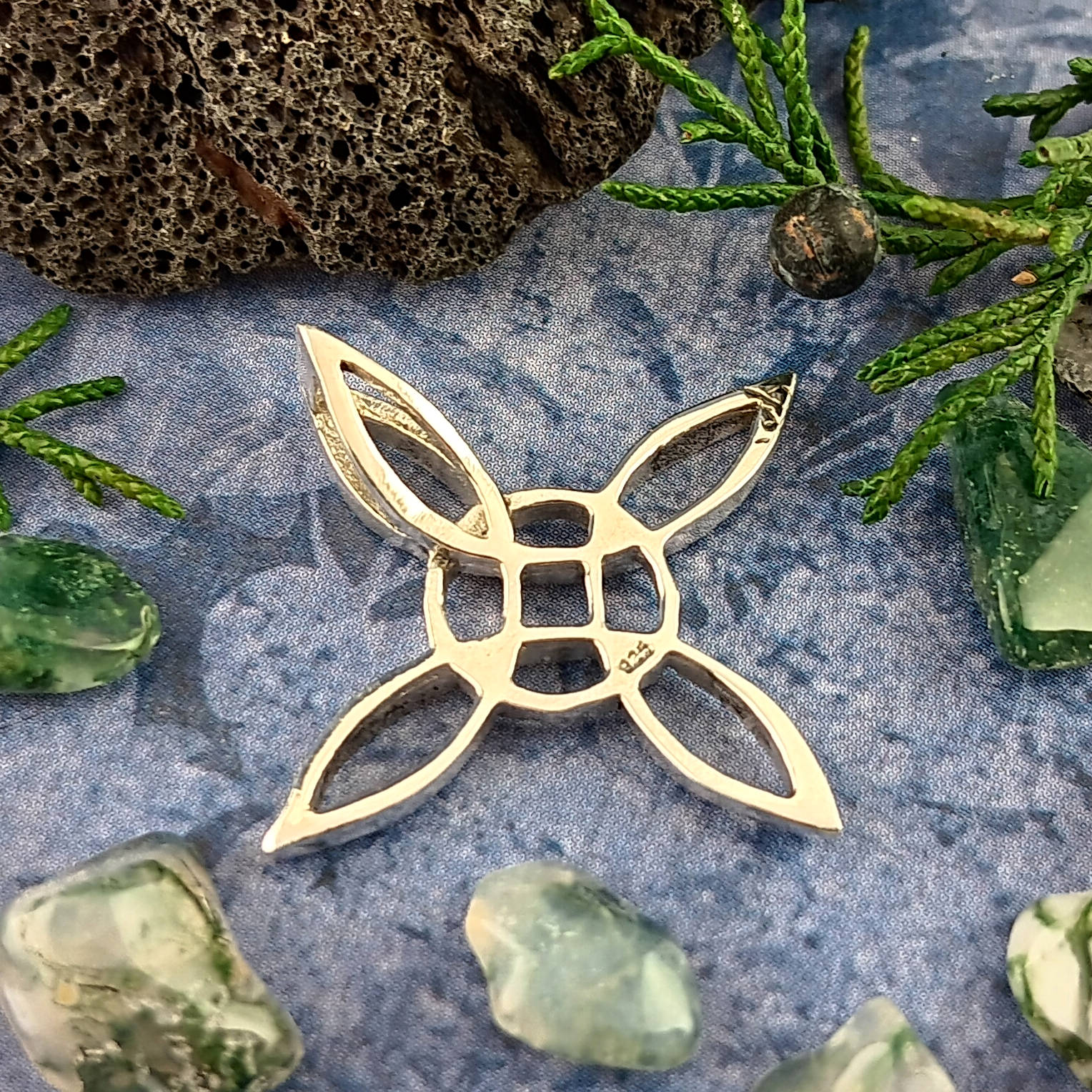 Sculptural Witch's Knot Pendant, Handmade